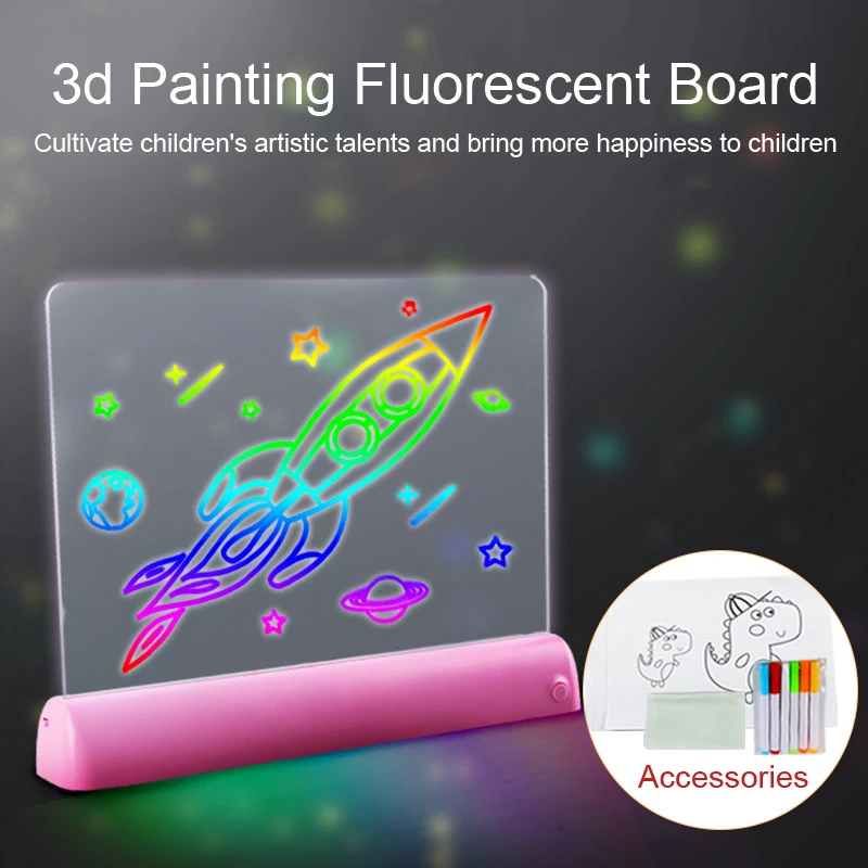 

3D флуоресцентная доска для рисования, картина Монтессори