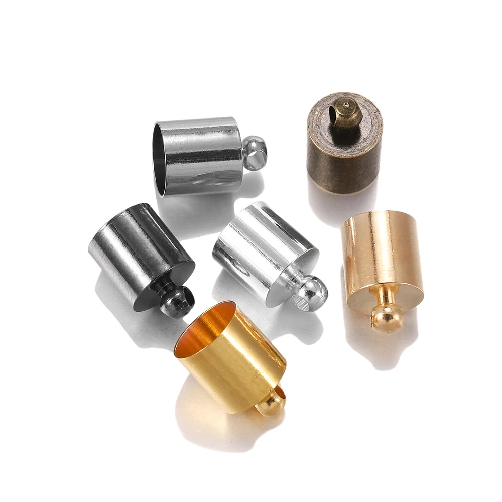 

Концевая крышка 20-50 шт./лот, подходящая для 3 4 5 6 7 8 9 10 мм, ОБЖИМНАЯ Крышка для кожаного шнура, ОБЖИМНАЯ Крышка для бусин, шапочки для изготовле...