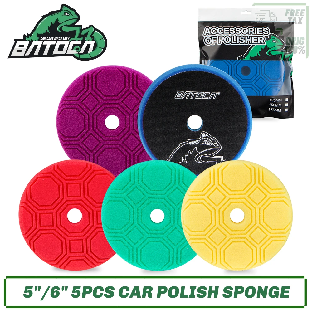 Губка для полировки автомобиля 5/6 дюймов разные цвета