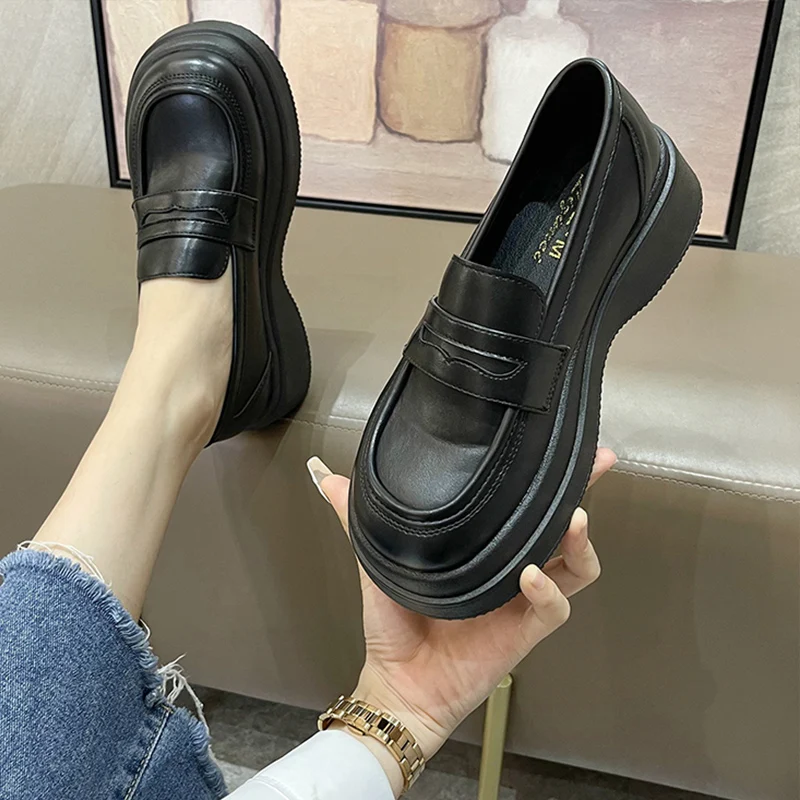 

Женские туфли-оксфорды в британском стиле, черные универсальные туфли на плоской подошве в стиле ретро, лето-осень 2022