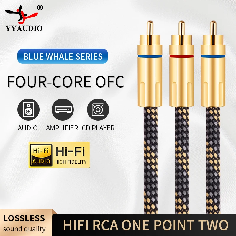 

Hi-Fi Rca на 2 Rca аудиокабель штекер-штекер для усилителя мощности декодер плеер сабвуфер Y-адаптер 1 на 2 Rca кабель для соединения