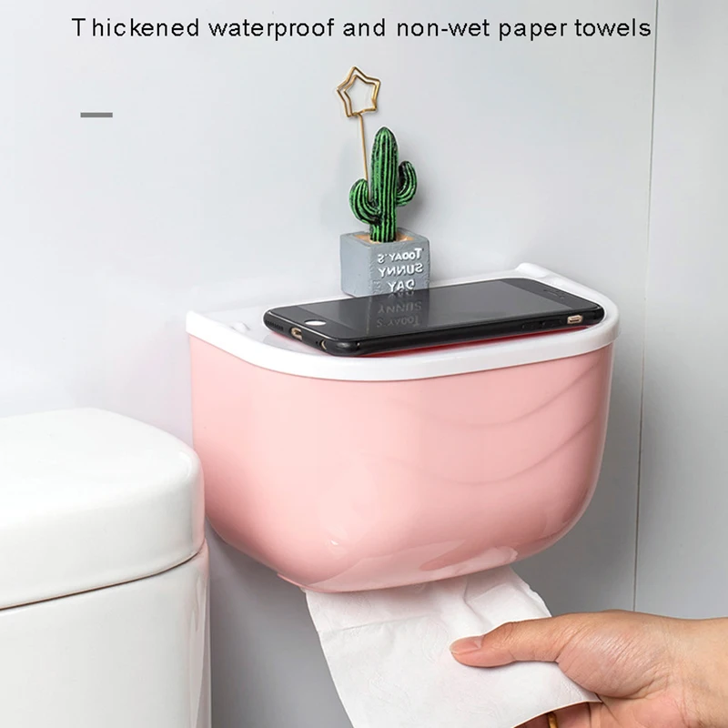 

Wall-Mounted Tissue Box, Toilet-Free Perforated Toilet, Waterproof Paper Box, Seamless Paste, Bathroom Simple Roll Paper Box