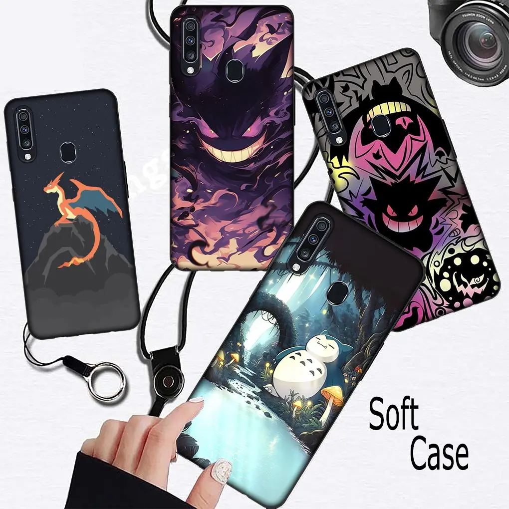 P-Pokemons GO Gengar P-Pikachus мягкий чехол для телефона Samsung Galaxy S21 S20 Fe S23 S22 Ultra S8 Plus A25 A12 A13 A21S A73