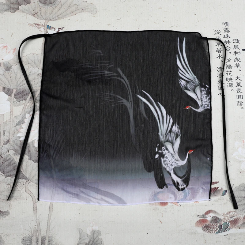 Фото Элегантная Античная шифоновая вуаль Hanfu, защитная маска для лица, костюм ханьфу из древнего китайского фарфора, Женские аксессуары для косплея, фата №3