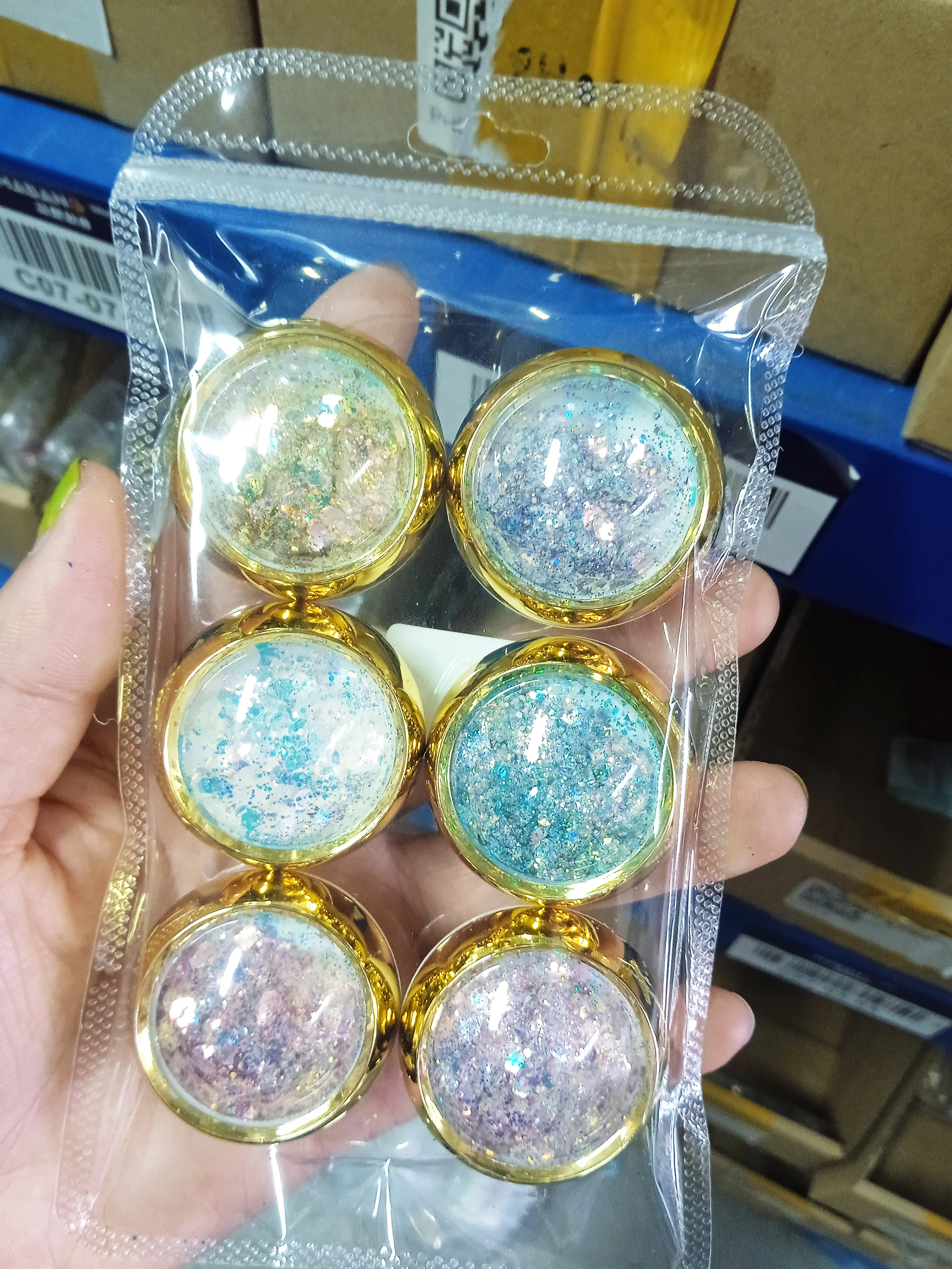 

6 BottleSet Aurora Angel Nail Glitter Powder Rubbing Chrome Pigment Iridescent Laser-Illusion Nail Art Glitters for Manicure DIY