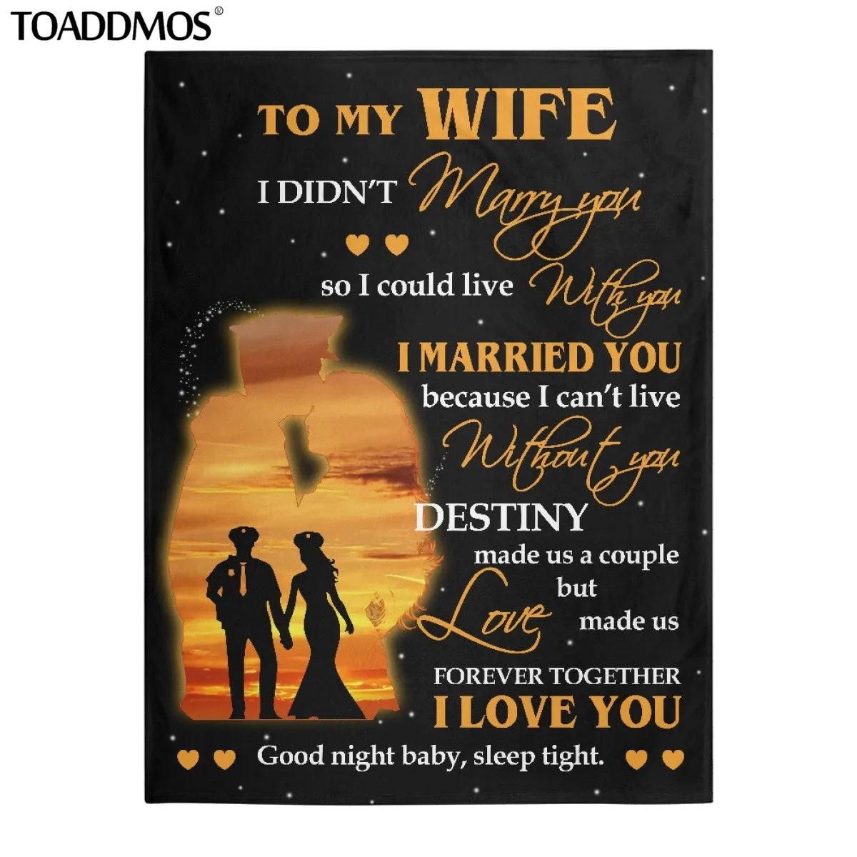 

TOADDMOS New Fashion To My Wife Letter Print Blankets for Women Gifts Sherpa Fleece Super Soft Throw Blanket Bedding Decoration