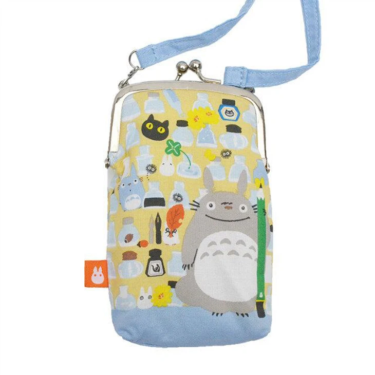 

Cute Anime My Neighbor Totoro Kids Children Cotton fabric Coin Purse Card Holder Women Small Wallets Crossbody bags For Phone