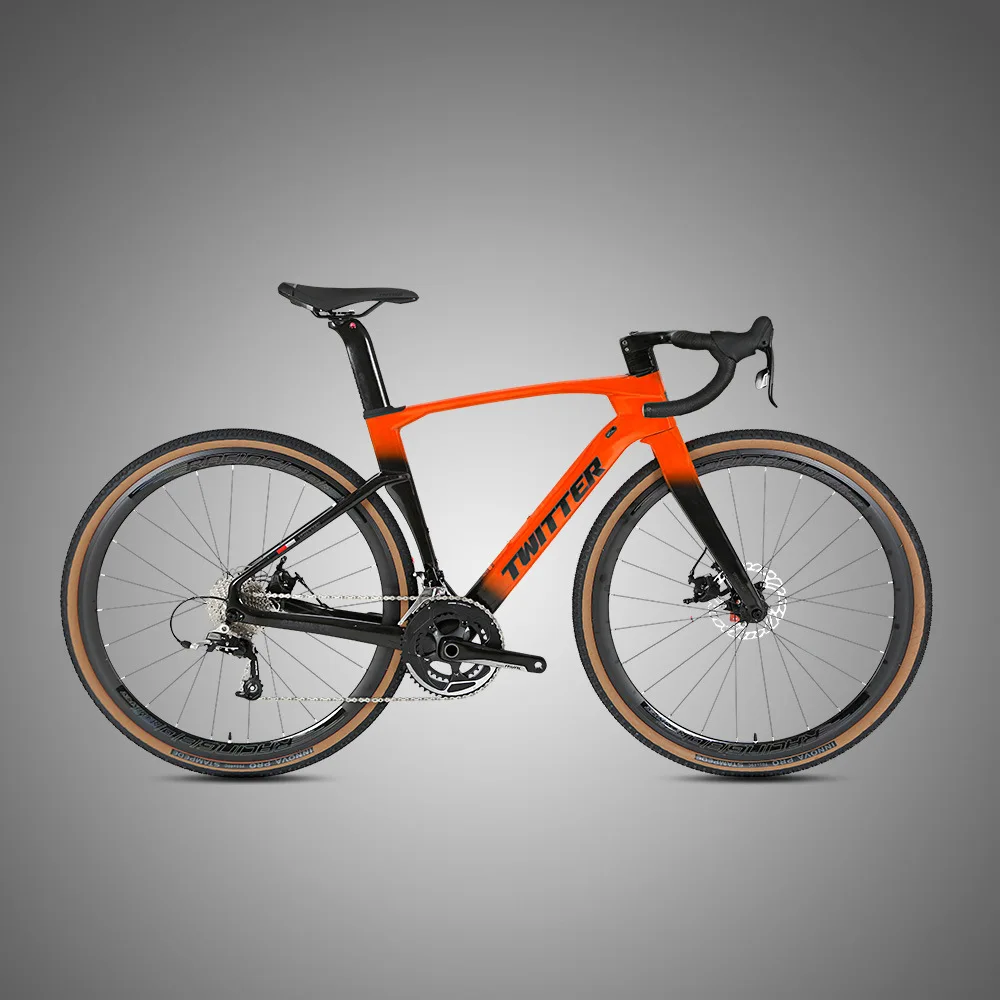 TWITTER GRAVEL-V2-RS-24-speed small set of aluminum wheels with carbon handlebars and fully hidden ROUTE 700C carbon fiber bike