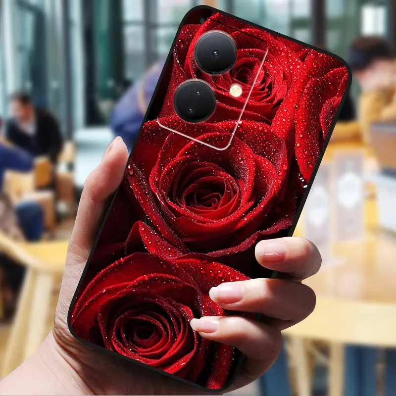 Черный силиконовый мягкий чехол-накладка для Vivo V29 Lite Y78 Plus