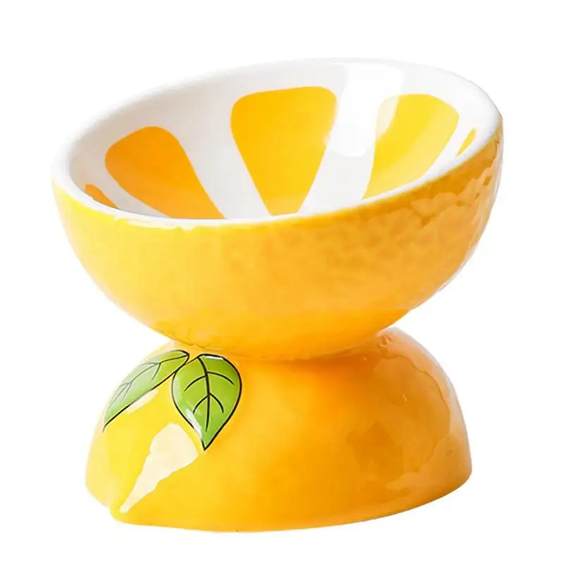 

Ceramic Cat Bowl Elevated Pet Supplies Elevated Pet Feeder Bowl Fruit Design Slanted Cat Food Or Water Bowls Anti-Slip Cat Bowl