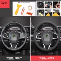 diy hand stitched suede car steering wheel cover for honda cr v breeze crider 10th generation civic envix