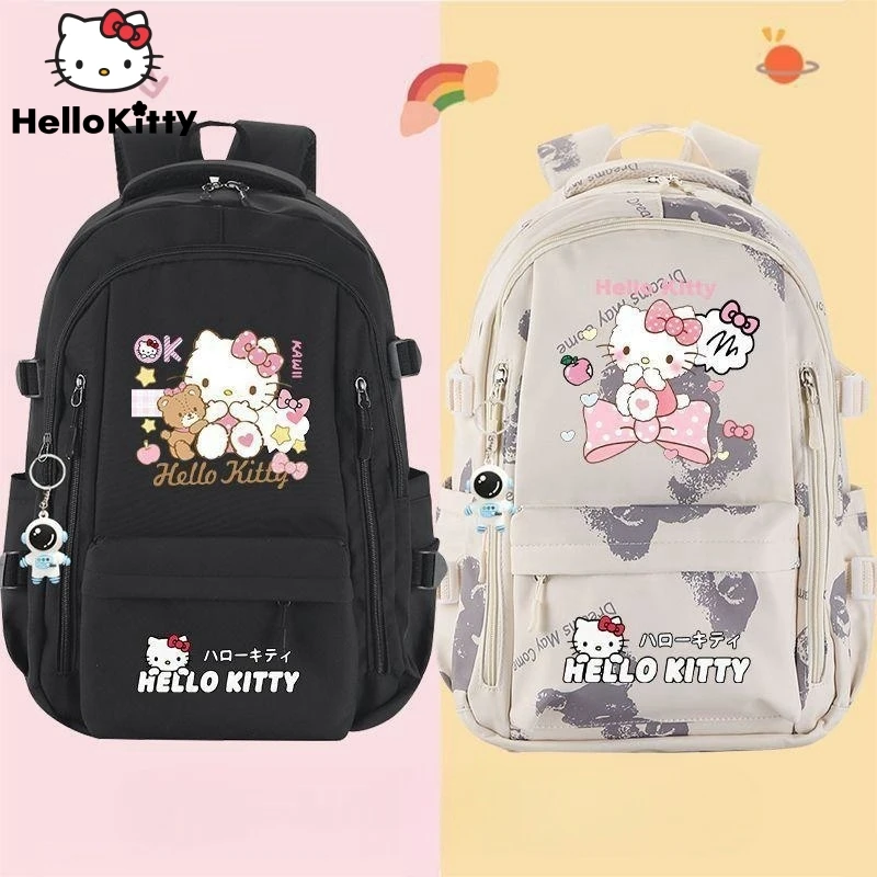

Sanrio Hello Kitty Backpack Star Women Large Capacity Sweet Cute Students Schoolbag Anime Aesthetics Kawaii Fashion Shoulder Bag