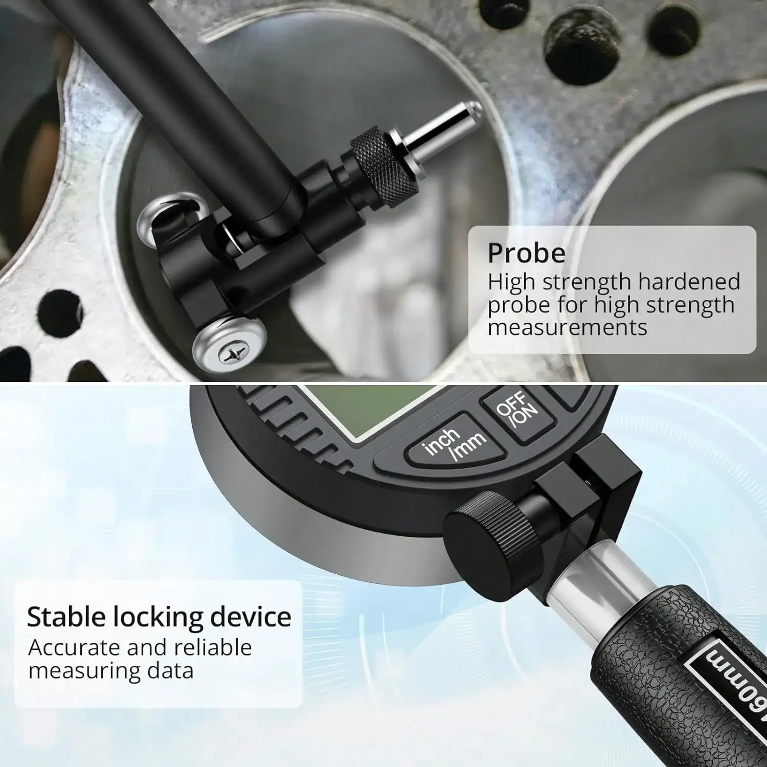 Цифровой циферблатный индикатор диаметра 50-160 мм (2-6 дюймов) 0 01 (0 0005 дюйма)