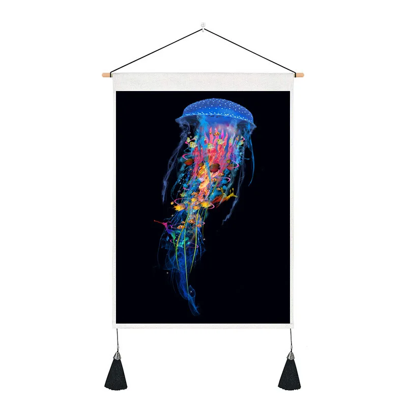 

Fashion New Tapestry Personality Digital Fantasy Jellyfish Printing Decoration Painting Living Room Bedroom Decorative Blanket