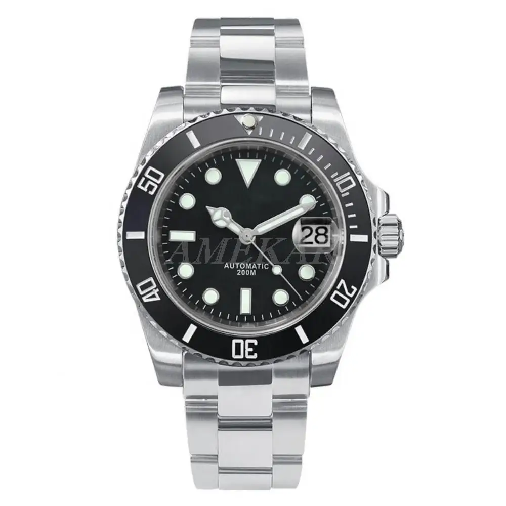 

Diving Automatic Mechanical Watches NH35 Movement Ceramic Bezel Waterproof Wristwatch 200M Sapphire Crystal Water Ghost uhren