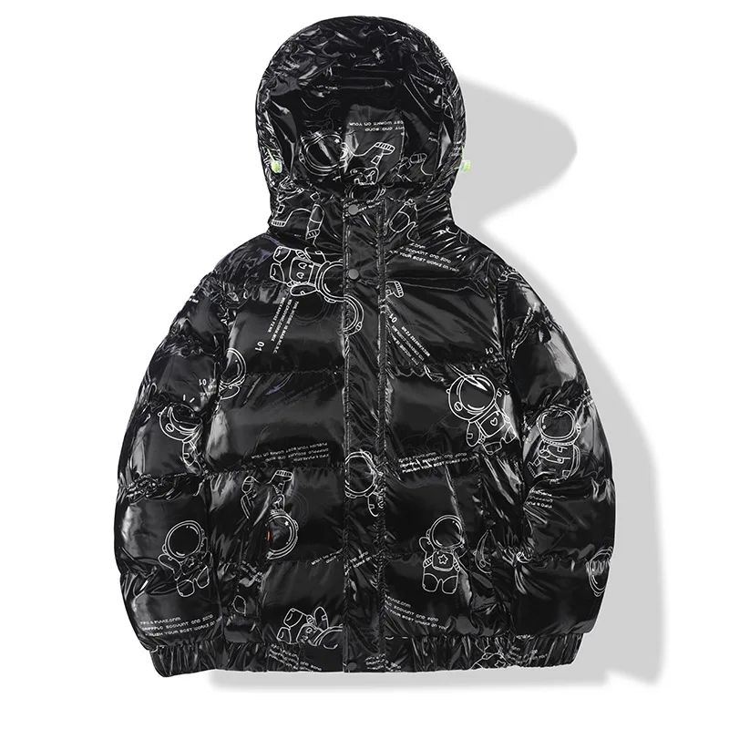 Men's Winter New Youth Fashion Brand Bright Face Coat Men's Trend Loose Down Cotton Casual Winter Jacket Men