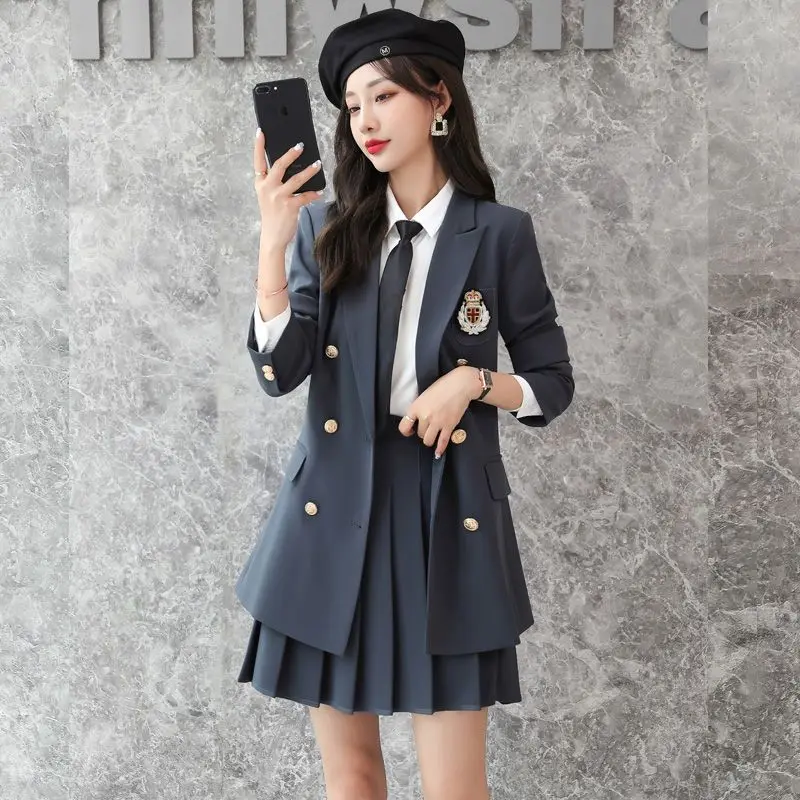 

Suit New Explosion High Waist Online Celebrity Pleated Skirt Trend British Style Small Fragrance Girl