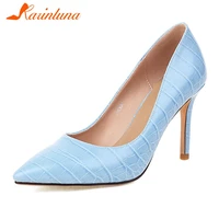 popular new arrive green black slip on thin high heels sexy women pumps ol wedding party spring autumn lady shoes big size 34 43