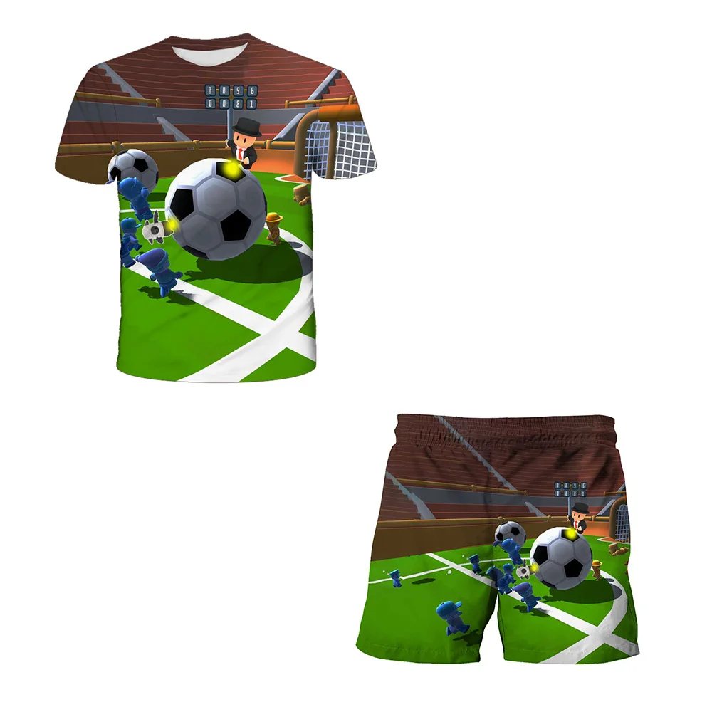 

Stumbled Guys 3D Printed Outfit Toddler Girls Outfit Top + Shorts 2 Piece Set Tracksuit Baby Kids Clothing Set Boys T-Shirt/Shor