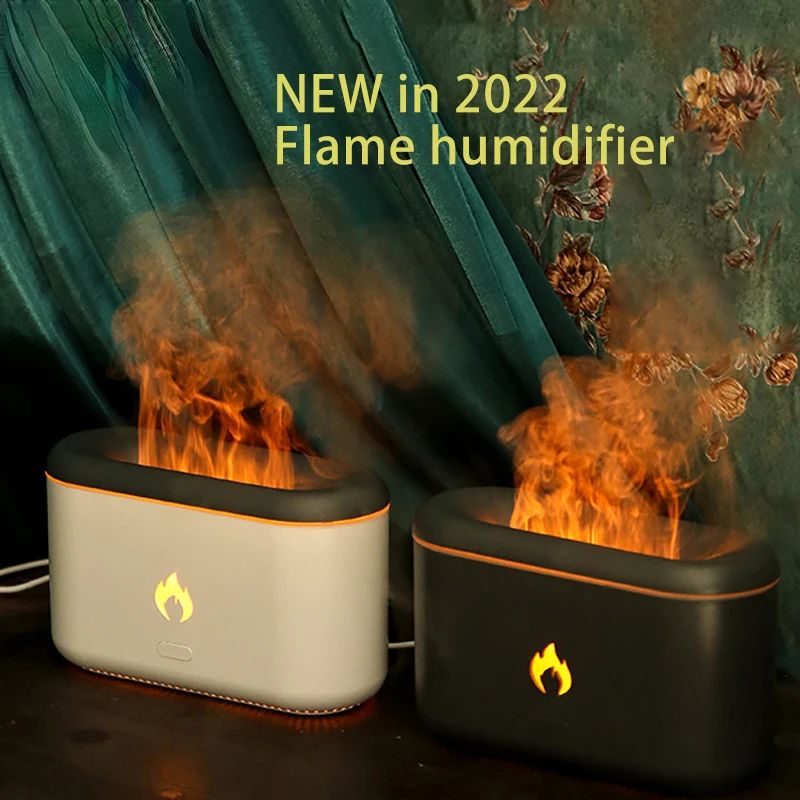 

USB Essential Oil Diffuser Simulation Flame Ultrasonic Humidifier Home Office Air Freshener Fragrance Sooth Sleep Atomizer
