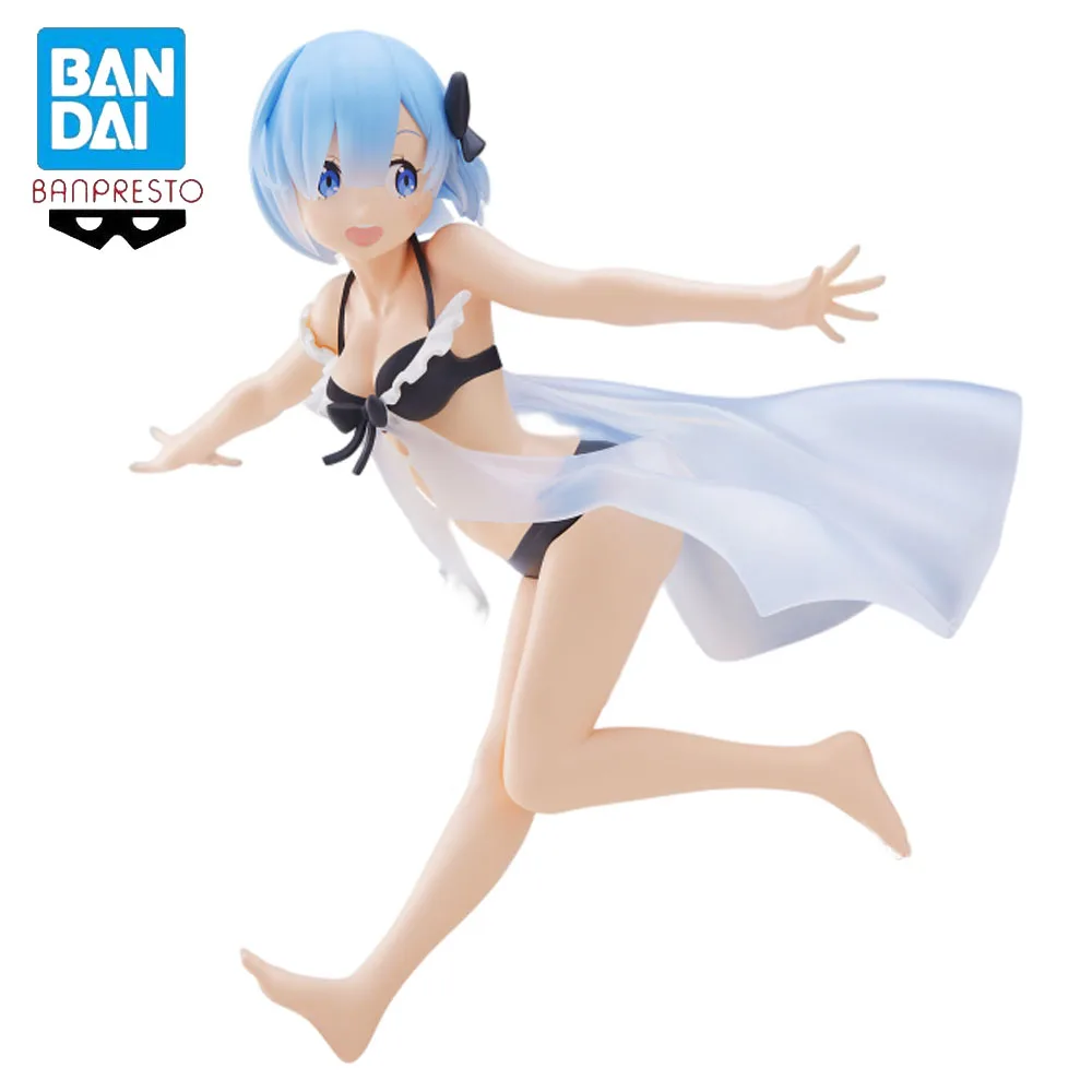 

Rem 15CM Anime Figure Original Banpresto Swimsuit Style Re:Life In A Different World From Zero Collection Model Dolls Toy Gift