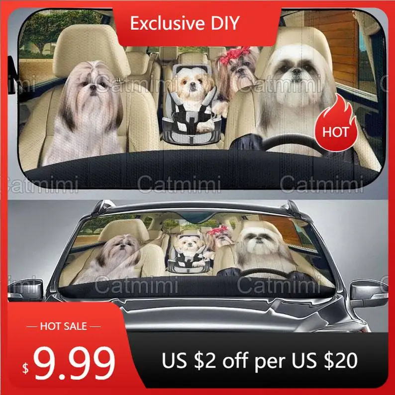 Автомобильный солнцезащитный козырек Shih Tzu
