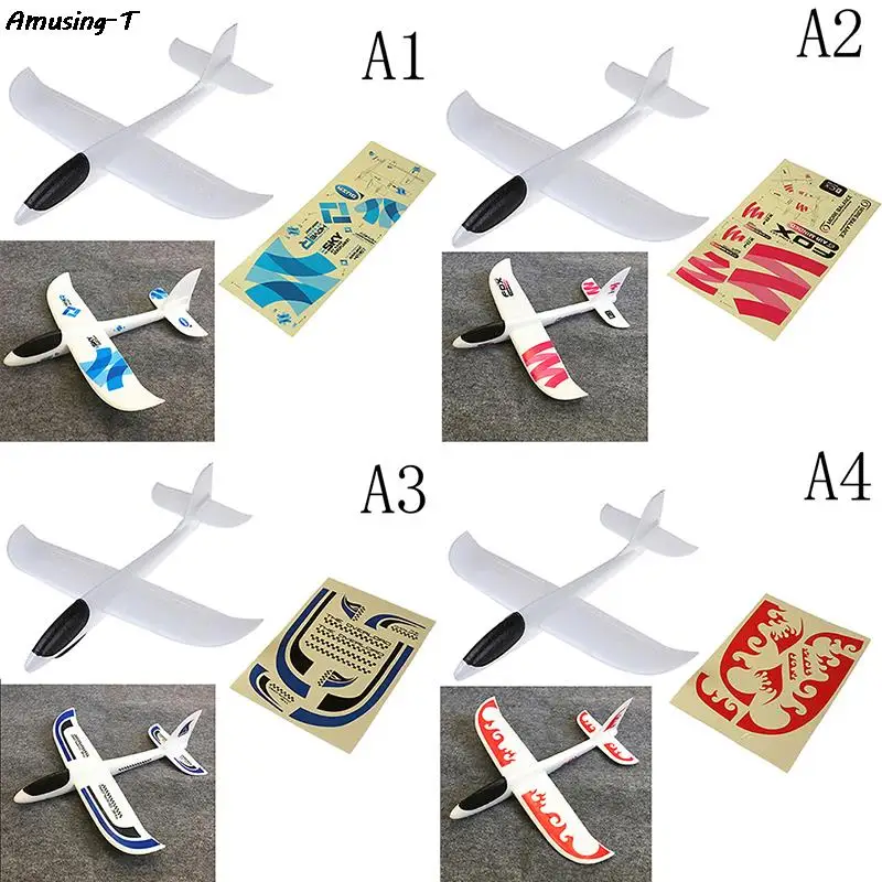 

48cm DIY Hand Throw Flying Glider Planes Toys For Children Foam Aeroplane Model Party Bag Fillers Flying Glider Plane Kids Game