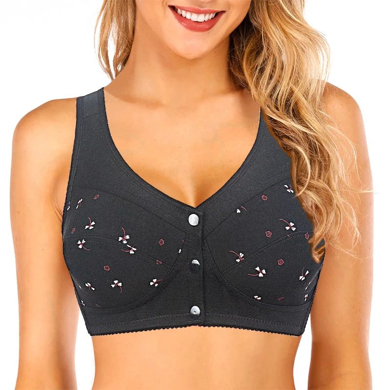 Бюстгальтер женский хлопковый без косточек с застежкой спереди |