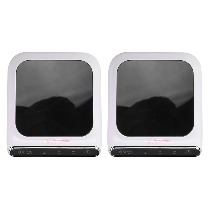 

2X Coffee Cup Warmer For Desk 3-Gear Adjustable Constant Temperature 55°C Mug Warmer With Drink Water Reminder