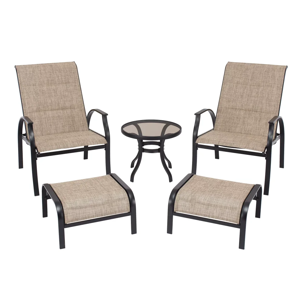 

Mainstays Highland Knolls 5 Piece Outdoor Patio Furniture Chat Set, Beige
