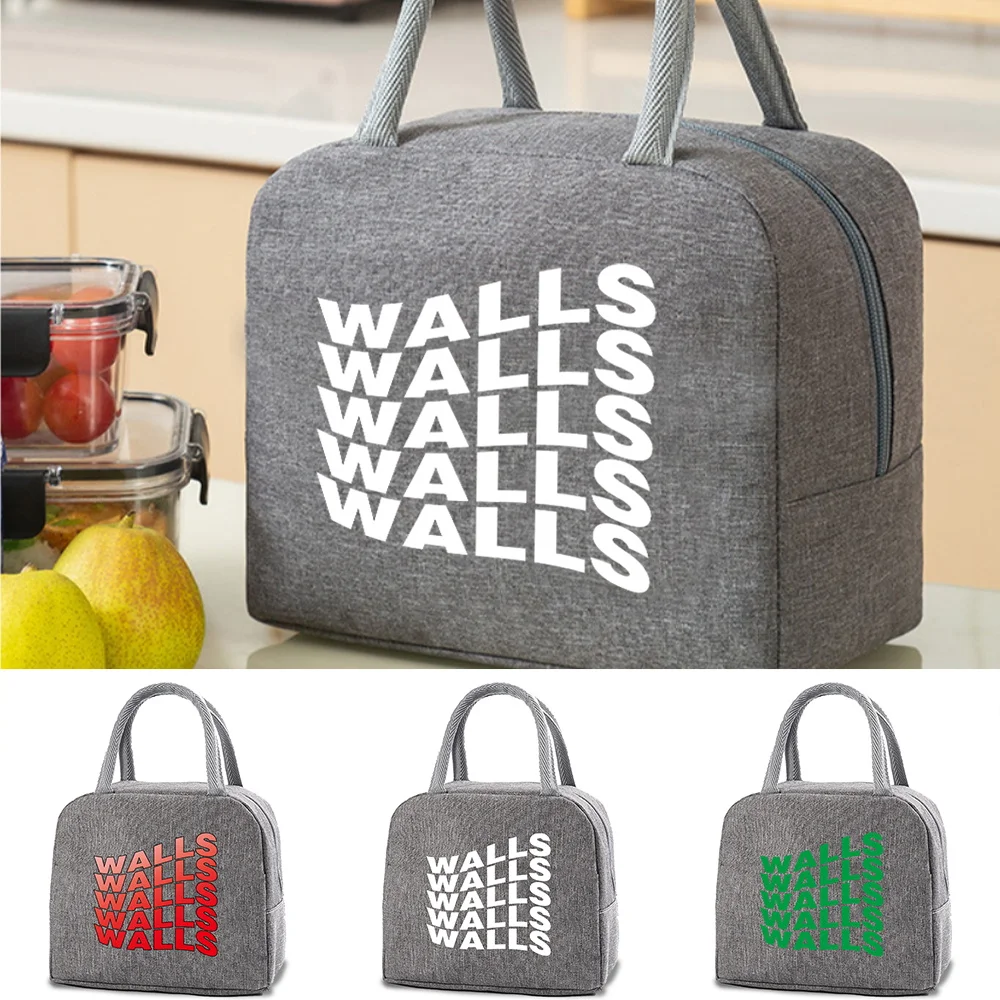 

Fresh Cooler Bags Walls Print Portable Zipper Thermal Lunch Bag for Women Men Convenient Lunch Box Tote new Food Storage Handbag