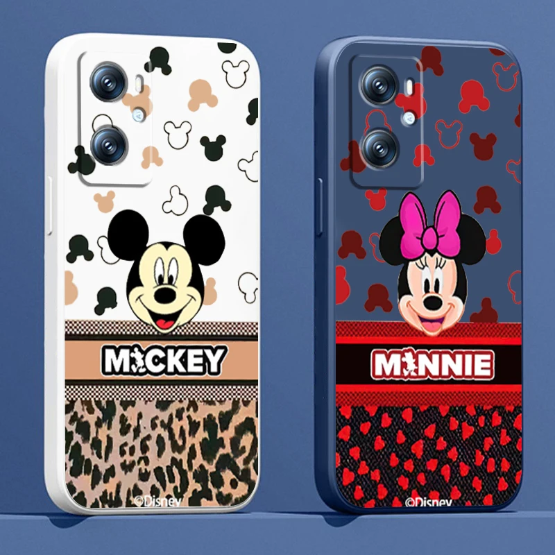 

Phone Case For OPPO A96 A94 A93 A77 A76 A74 A72 A57 A53S A16 A9 Find X5 X3 Lite F21 5G Disney Mickey Minnie Art Liquid Rope