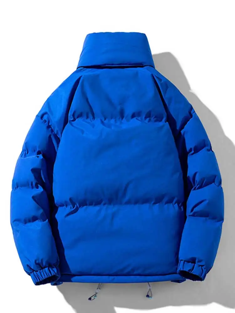 ZAFUL Men's Jacket Letter Printed Thicken Puffer Parkas Detachable Collar Padded Unisex Warm Jacket Mock Neck Fall Winter Coats