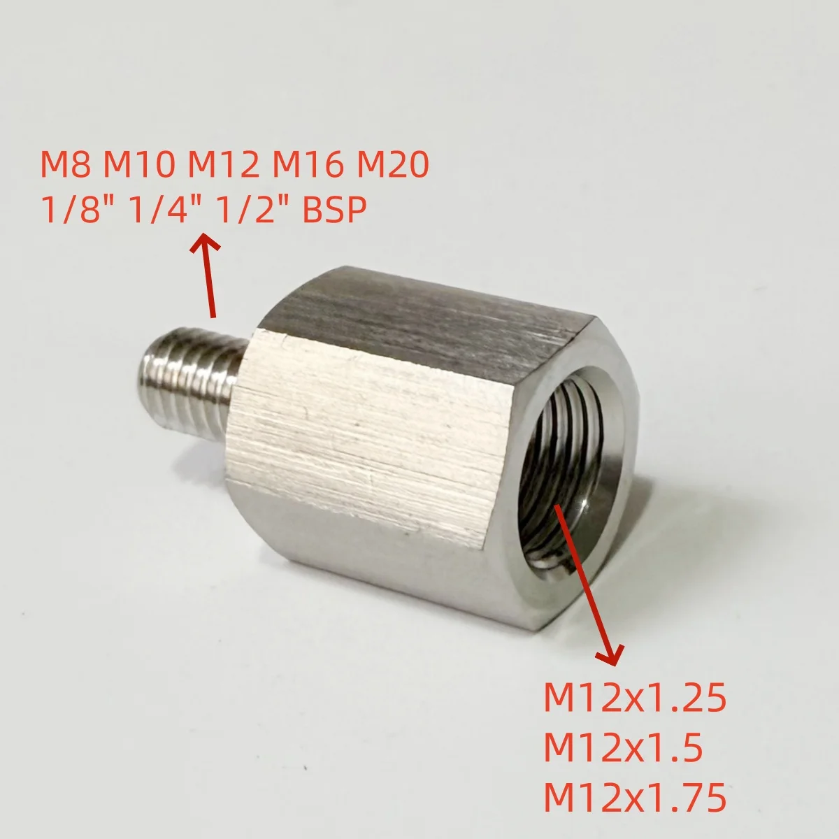 Переходник фитинга трубы из нержавеющей стали 304 M12x1,25 M12x1,5