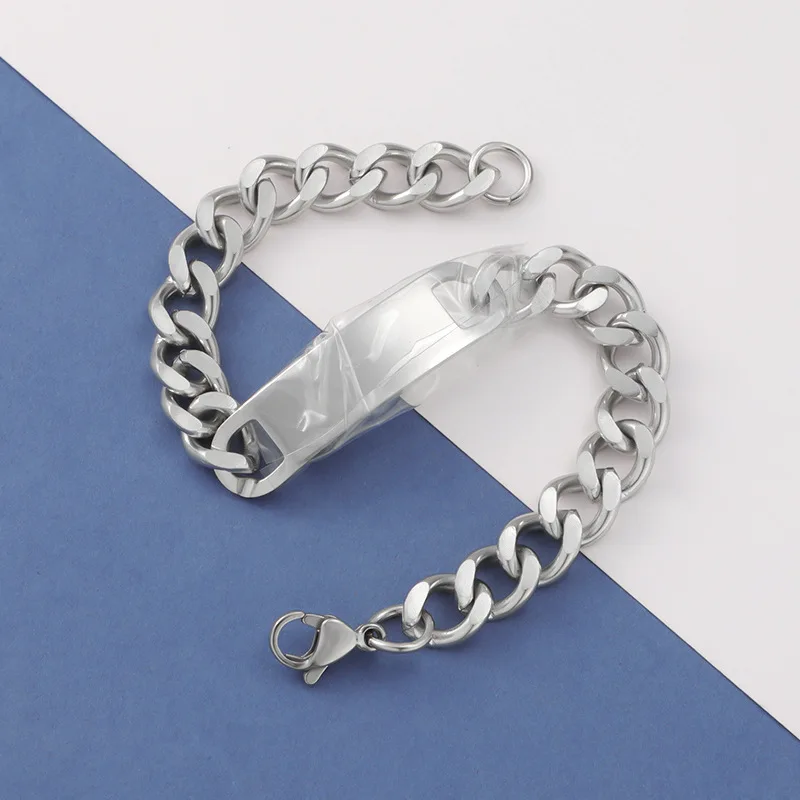 10Pcs/Lot Stainless Steel Cuban Chain Bracelet Adjustable Woman Man Bracelets DIY Jewelry Gift