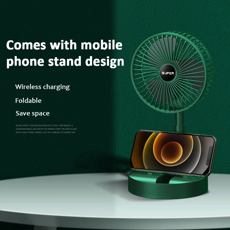 Xiaomi 2 In 1 Foldable Telescopic Fan Portable Fan Usb Rechargeable Mini Folding Telescopic Low Noise Fan for Outdoor Household