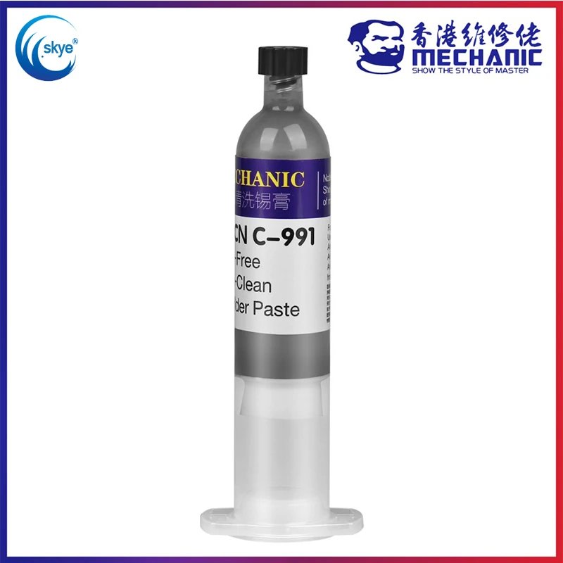 

MECHANIC C-991 No Need Clean 183 Melting Syringe Solder Tin Paste Point Sn63/Pb37 Soldering Paste Flux Welding BGA PCB Repair