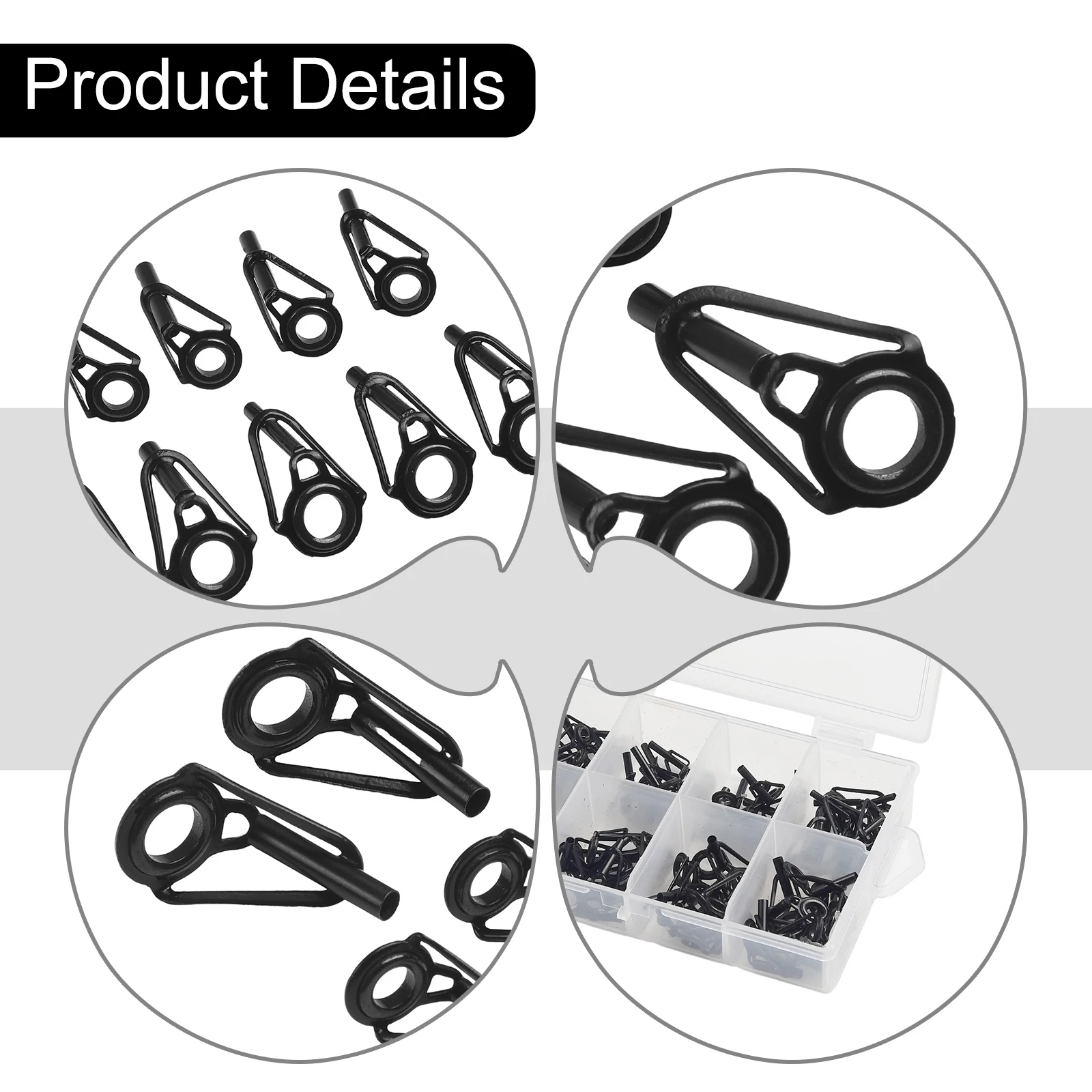 

Durable Practical Quality Ceramic Ring Part Wire Ring 80pcs Rod Eye Smooth Stainless Steel Ceramic Fishing Rod