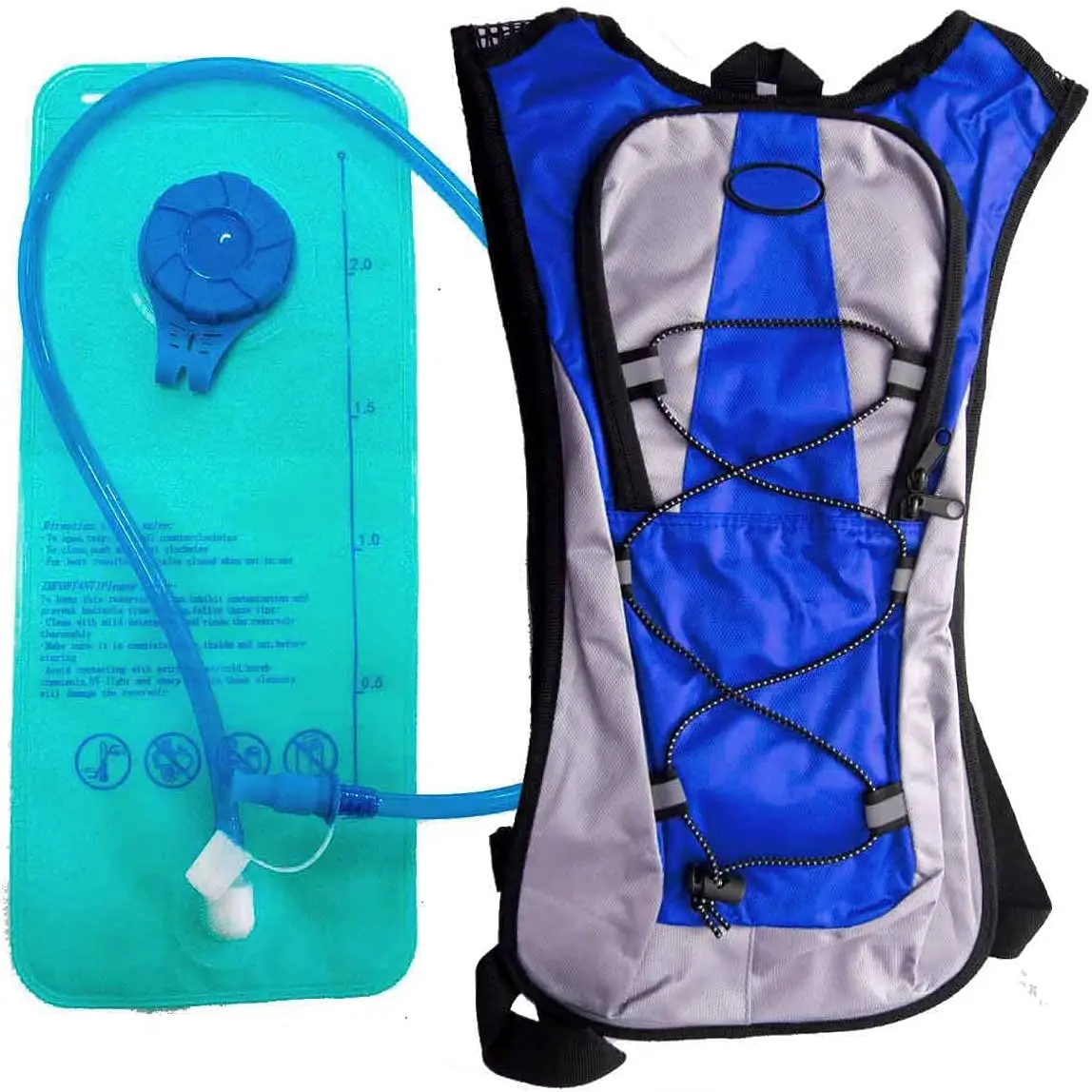 

Mochila Hidratação 2 Litros Bolsa Água Impermeável Bike Azul