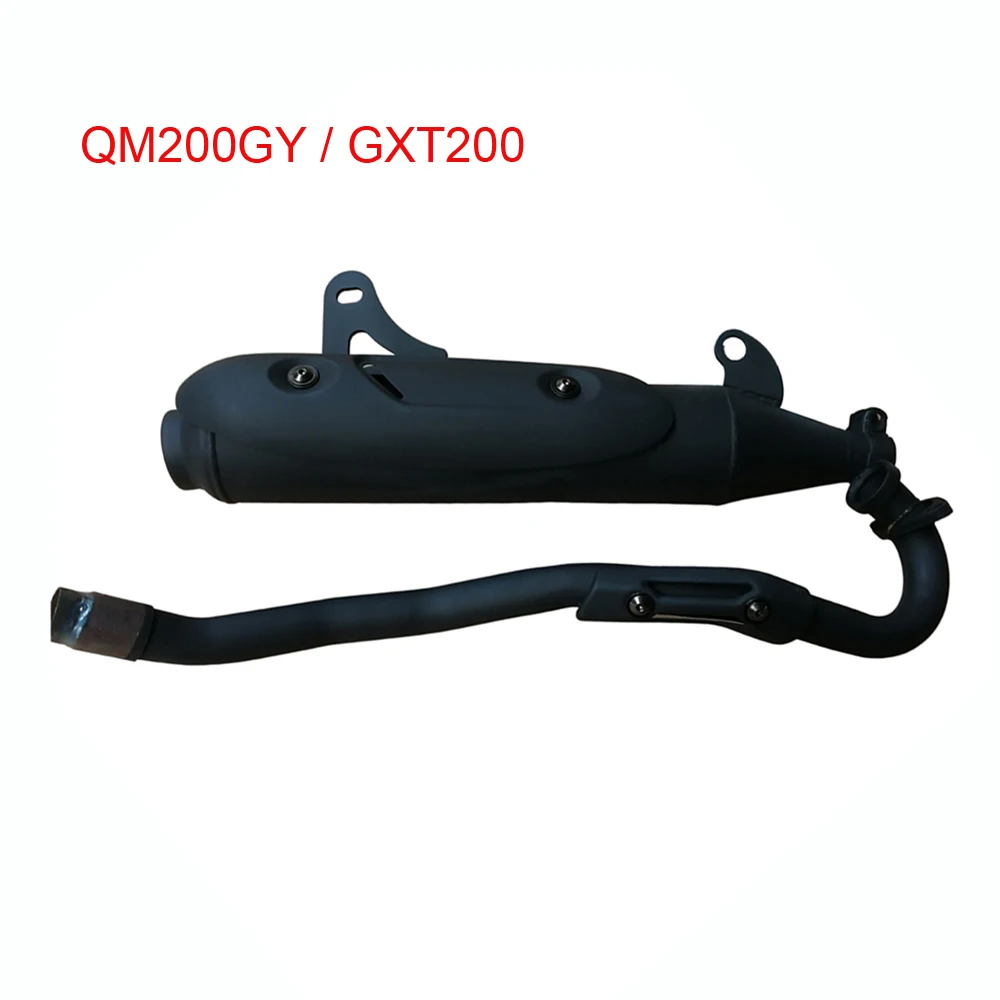 Фото Выхлопная труба для мотоцикла Suzuki Qingqi Motocross для GXT200 QM200GY-I-II GS200 Dirtbike с глушителем и теплозащитным экраном. №1