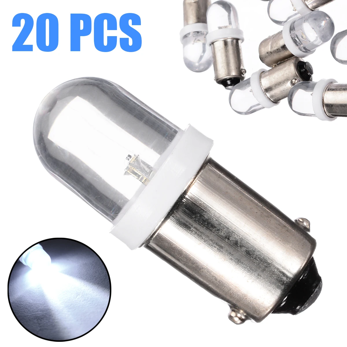 

20pcs T11 LED Light T4W BA9S H6W 1895 SMD LED 12V Turn Signal Dashboard Lights Bulb White Automobile Car Lamp
