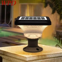 wpd outdoor solar post lamp modern creative led courtyard waterproof column light for garden balcony villa porch decor