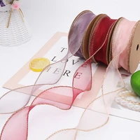 10 yards 40mm polyester ribbon diy gift wrapping bowknot clips ribbon fishtail silk handmade gift wrap party wedding decorative