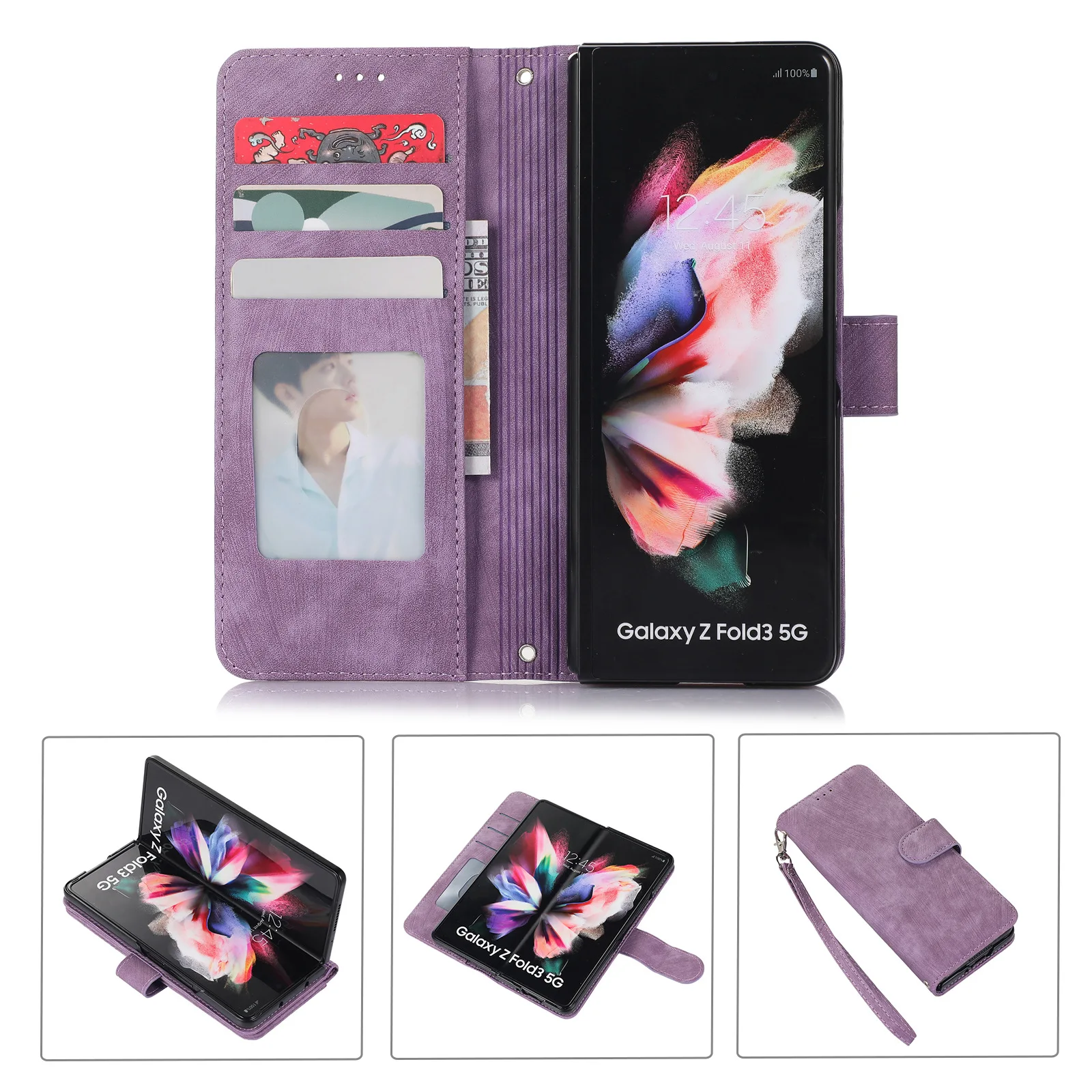 

For Samsung Galaxy Z Fold 4 3 Case For W23 Case For SM-F9360 Case For SM-936U Folding Screen Phone Case Pencil Pouch Wallet Case