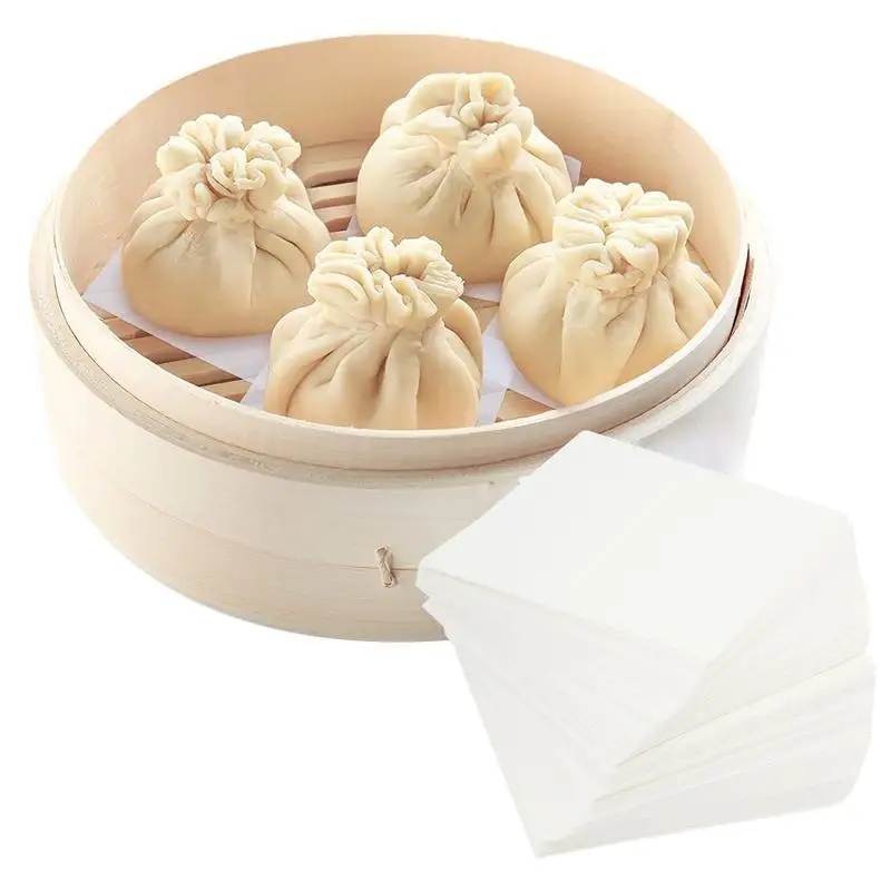 

Greaseproof Baking Paper Non-Stick Bamboo Steamer Paper 1500-PCS Nonstick Bamboo Steamer Paper For Air Fryer Oven Tortilla Press