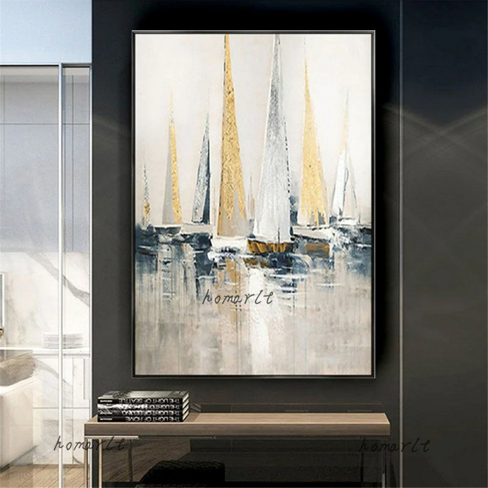 

Nordic Fashion Gold Foil Canvas Artwork Huge Oil Paintings Handmade Abstract Canvas Painting Decor Home Pop Wall Art Pictures