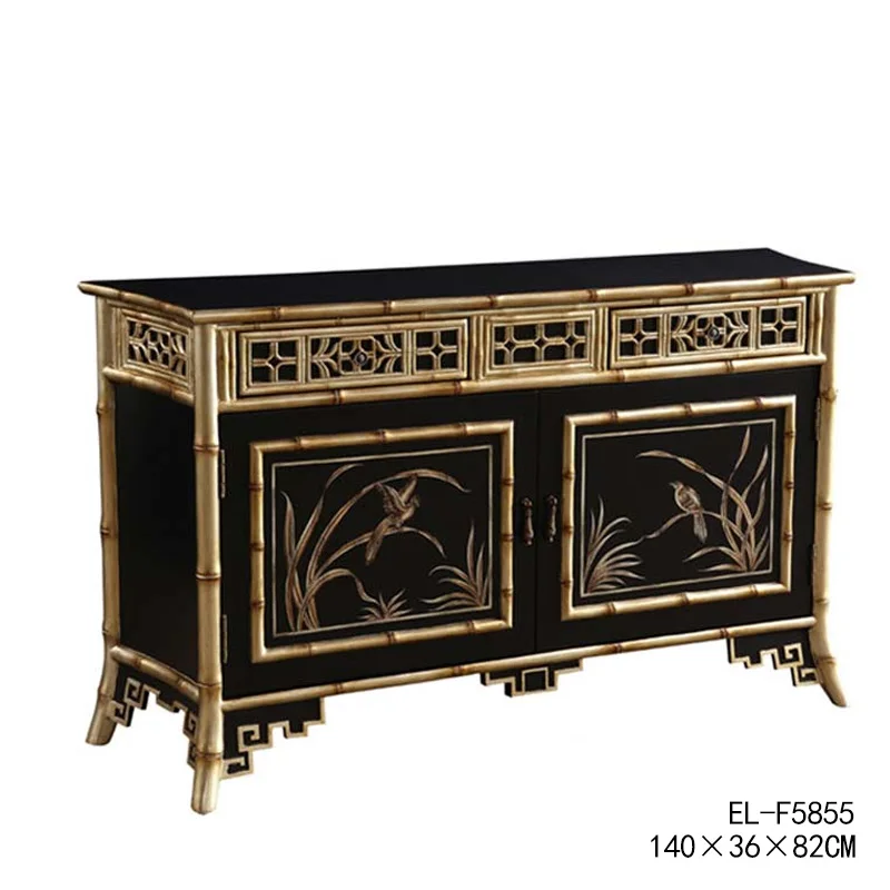 

Роскошный бамбуковый шкафчик в американском стиле в европейском стиле из цельной золотой фольги ручной работы 1,4 м шкафчик для прихожей и крыльца