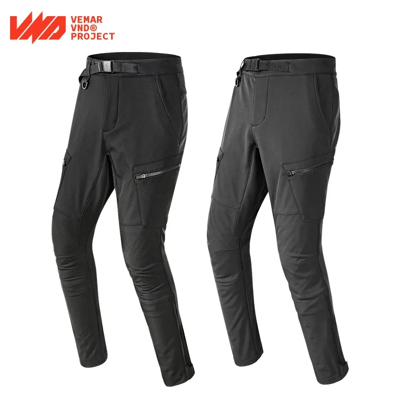 VND B-02-2 Winter Motorcycle Riding Pants Built-in CE Protective Thermal Anti-fall Trousers Windproof Men Motocross Pants