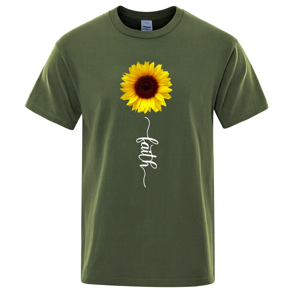 

The Sunflower Of Hope Beauty Print Man Tees Shirt Fashion Clothing S-XXXL Oversized Tee Shirts Male Regular Sleeve Tshirt