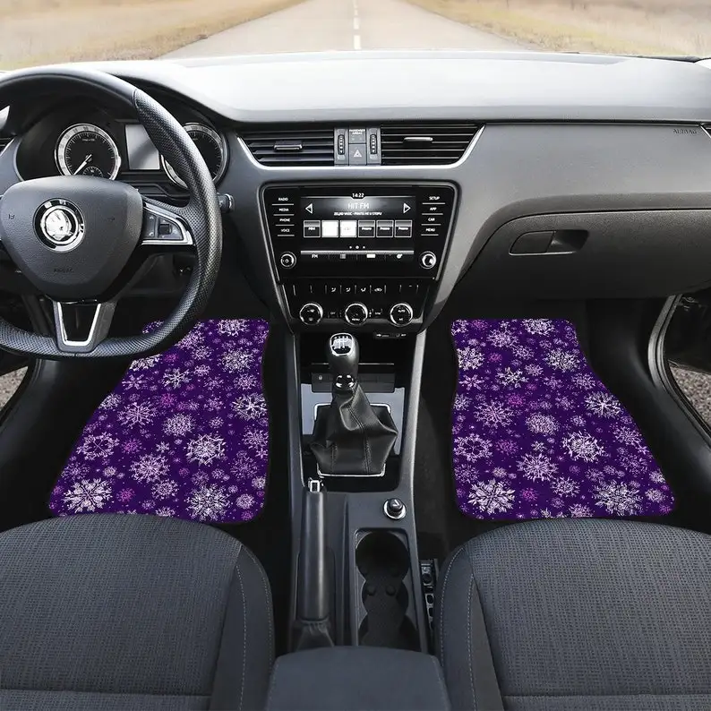

Набор автомобильных напольных ковриков с фиолетовыми мандалами, передние и задние коврики для автомобиля, автомобильные аксессуары